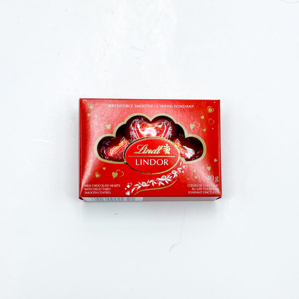 Chocolat Lindt Lindor Coeurs Lait St-Valentin 40g