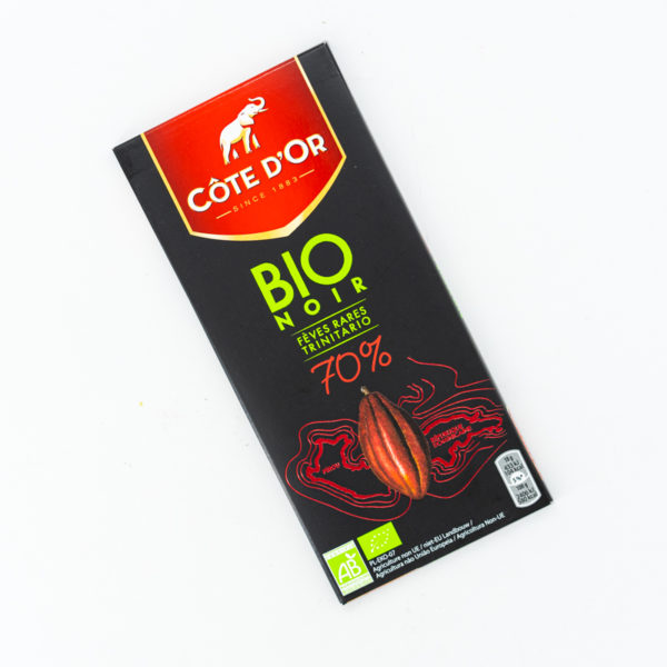 Chocolat en Barre Côte D'or BIO Noir Fèves Rare 70% 100g.