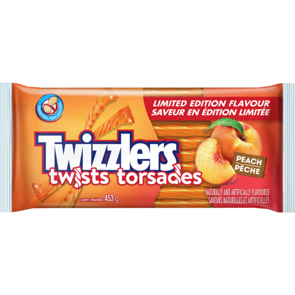 Twizzlers Peach Twist Candy 453g